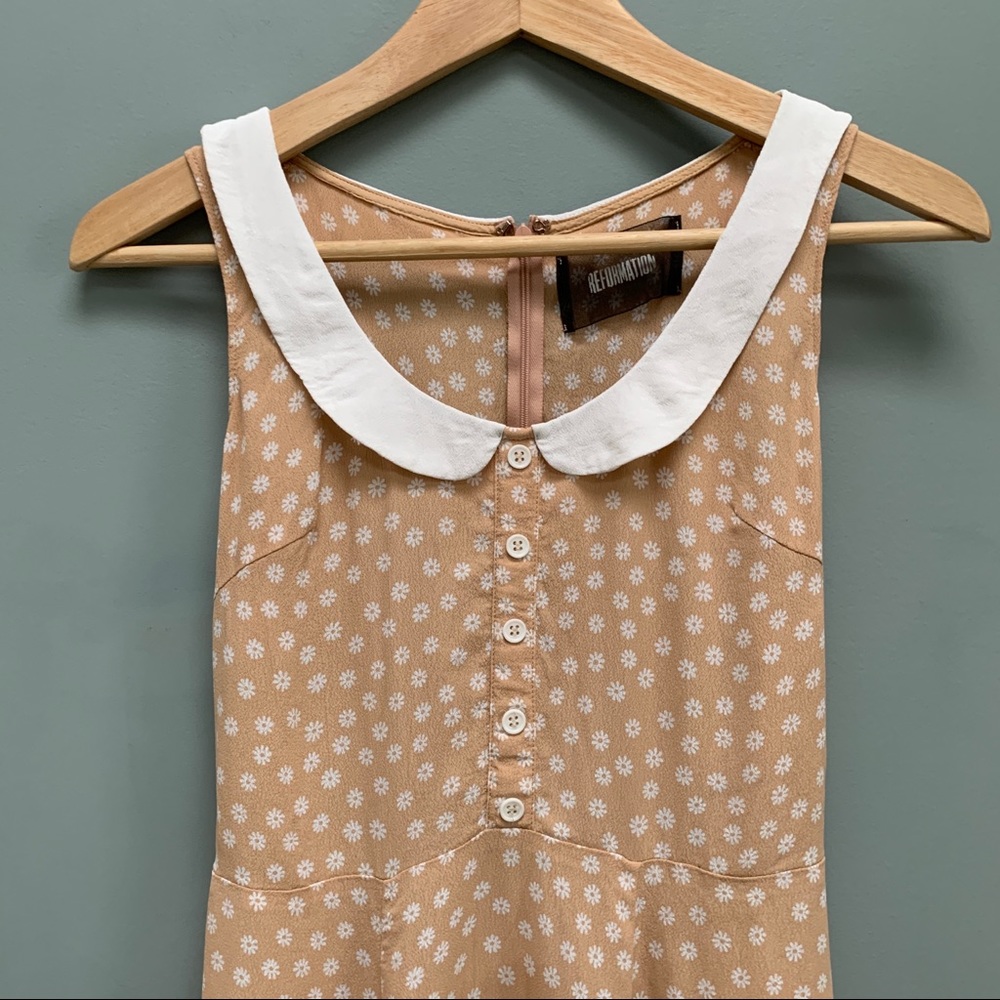 Reformation Bridget Dainty Flower White Collar Mini Dress size 2 - Picture 9 of 9